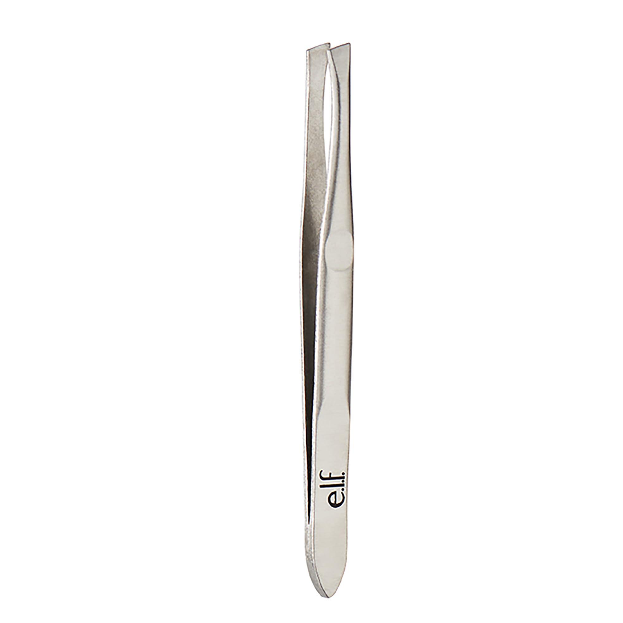 e.l.f. Cosmetics e.l.f. Slant Tweezer, Professional Quality Stainless Steel, Provides a Strong Grip, Removes Hairs Accurately, Shapes, Defines, Easy To Use, Ergonomically-Designed