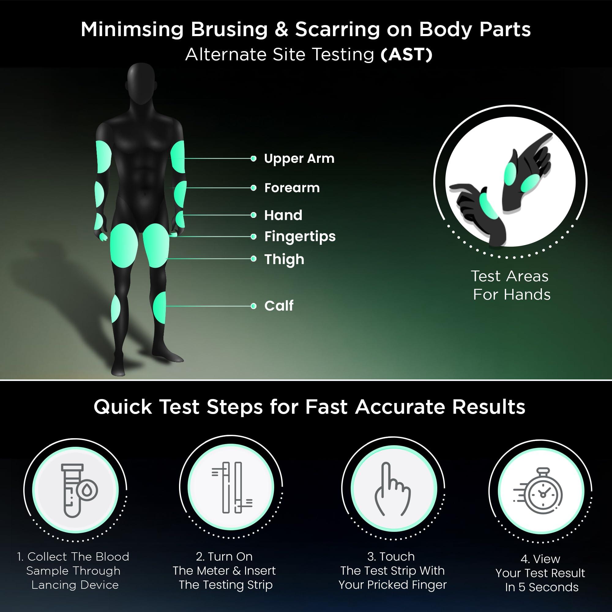 Dr Trust Dr Trust USA Gold Standard Blood Glucose Test Strips Plus Lancets - 50 Strips (Black)