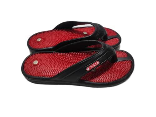 Acm Acupressure Slipper for Unisex-Foot Massage/Relax (Red, numeric_10)