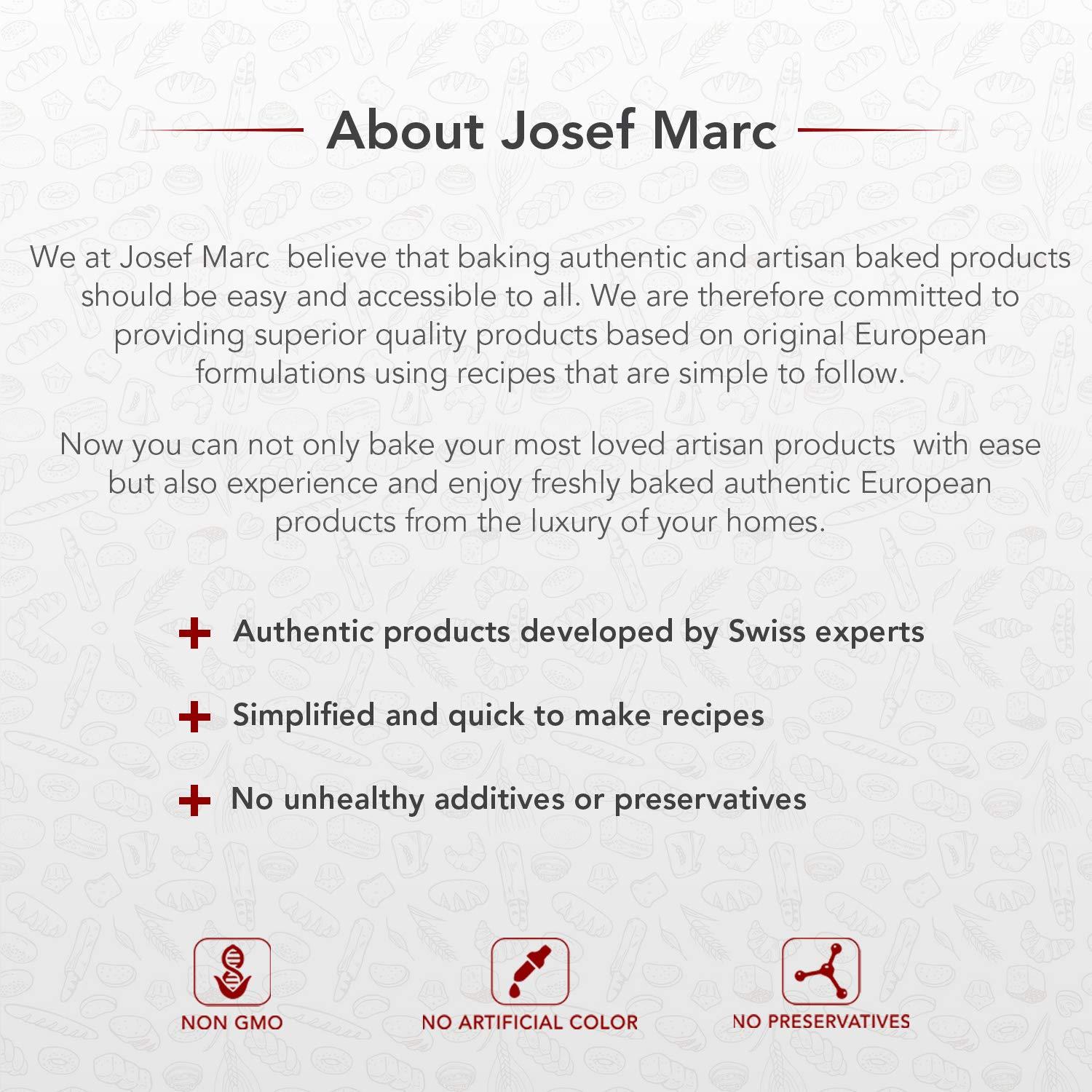 JOSEF MARC Fudgy Brownie Mix, 400g - Egg Free Brownie Mix, chocolate brownie premix, Non GMO l No Artificial added l Formulated In Switzerland
