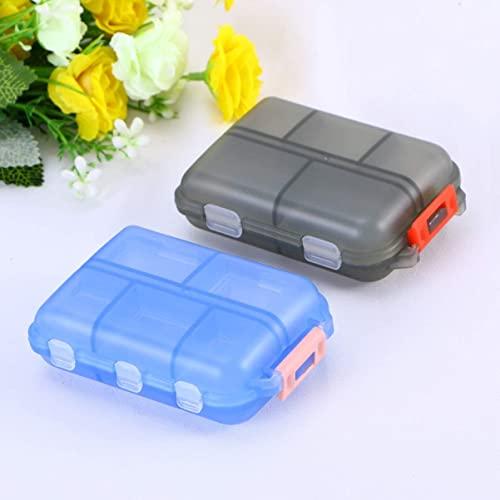 Artibetter ARTIBETTER 1pc Double Layer Pill Organizer Pill Case with 10 Compartments Portable Mini Travel Pills Box Medicine Carry Box Seal Storage Container Holder for Outdoor Camping Home Travel (Blue)