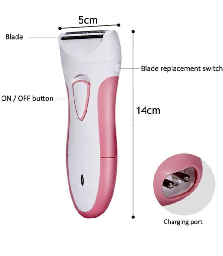 Razor Painless Electric Razor for Women, 2 in 1 Womens Shaver for Pubic Hair Wet & Dry Bikini Trimmer for Legs Underarms and Bikini Line Painless Lady Hair Removal with Comb Attachment (Pink) pack of 1