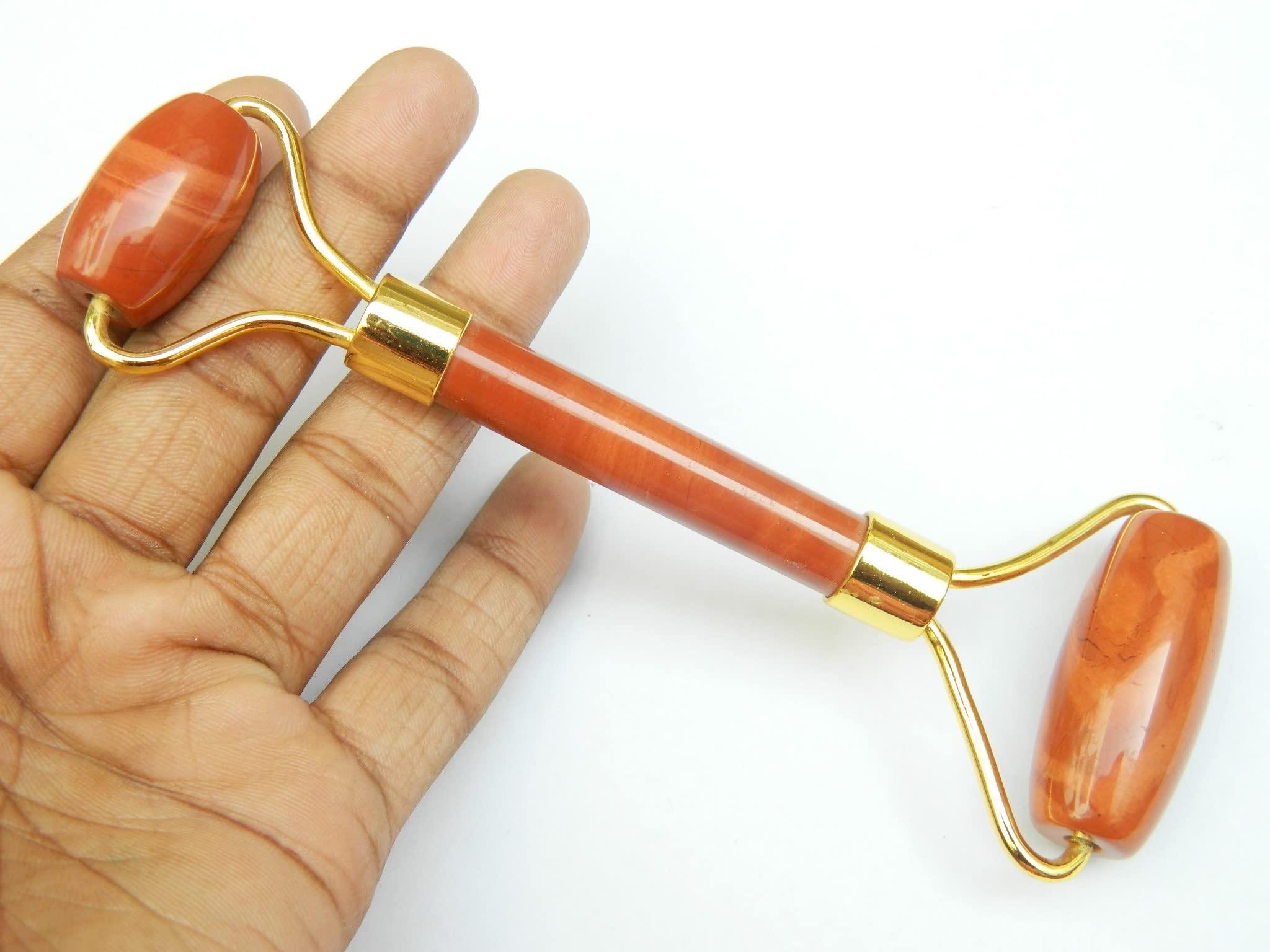 Generic Natural Red jasper Face roller massager