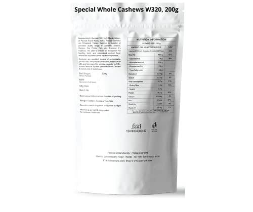 Palmyra Palmyra Special Whole Cashew Nuts W320 500g | Kaju | Nuts & Dry Fruit | Meva | Tasty, Crunchy, High Fiber Healthy Snack (500g)