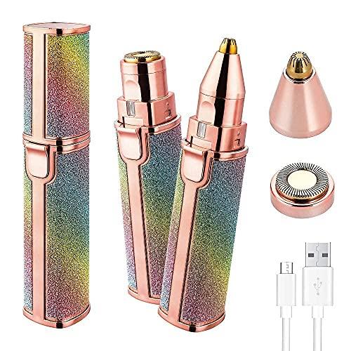 RIGOENT RIGOENT Portable Eyebrow Trimmer for Women, Epilator for Girl, Facial Hair Remover - Face, Lips, Nose Hair Removal Electric Trimmer (Multicolour) (2 IN 1 TRIMMER)