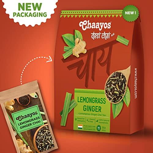 Chaayos Chaayos Lemongrass Ginger Tea - Premium Chai Patti for Cough & Cold Remedy (300g)