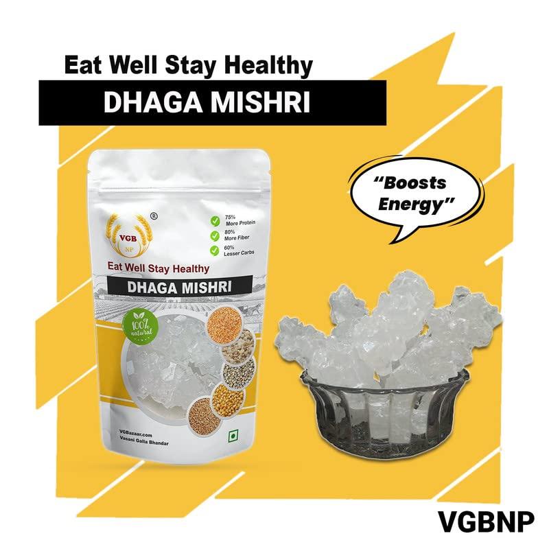 VGBNP VGBNP 100% Natural & Original Dhaga mishri (Dhage Wali Mishri) Pure Thread Mishri, Thread Crystal Rock Sugar (Crystal Sweet Candy | Crystal Bites | Patika Bellam) Healthy & Clean Dhaga Misri- 5 kg