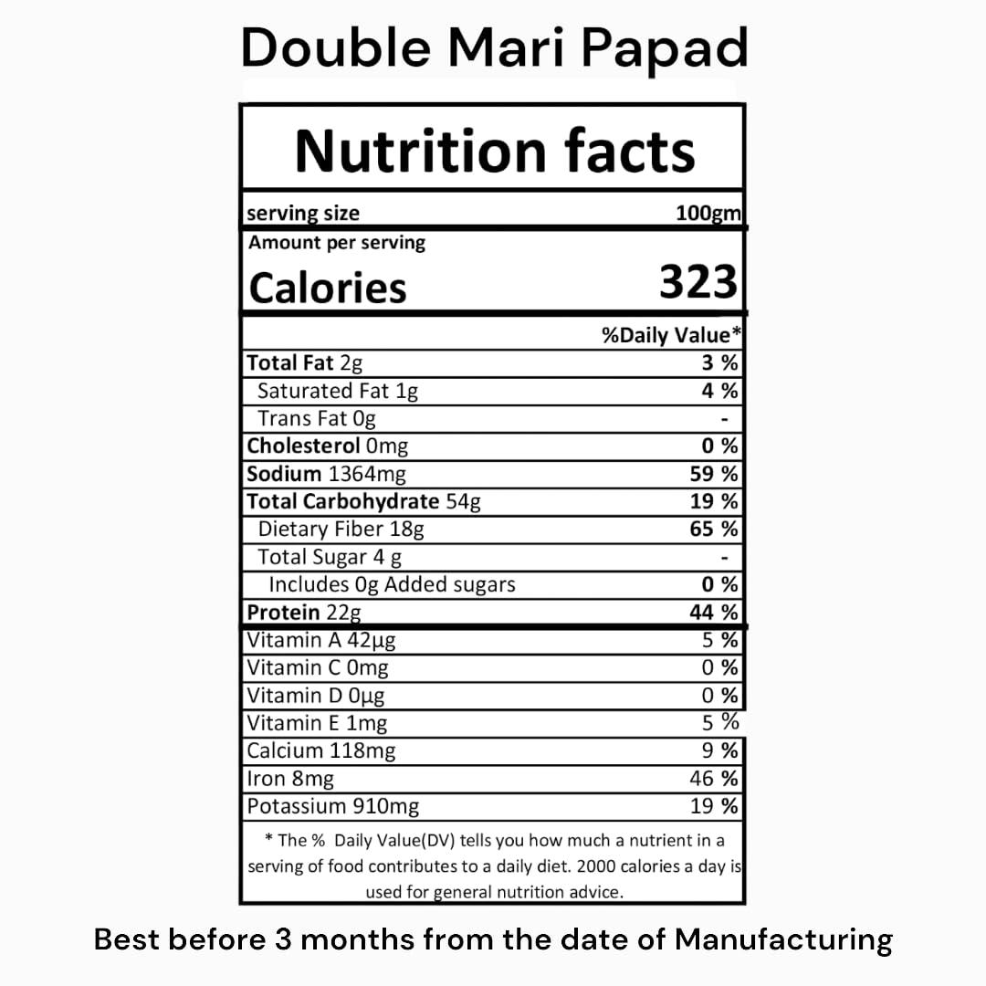 SuMAn PAPAD SUMAN PAPAD Fresh Papad |Double Mari Handmade Papad| 250GM (Pack of 2)