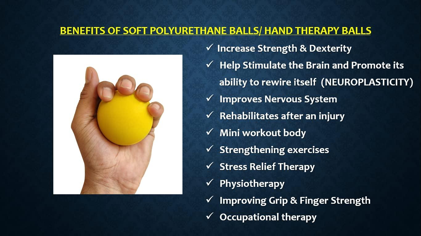 SREE FOAMS PHYSIOTHERAPY HAND EXERCISE BALL (YELLOW DIA 6CM)/POLYURETHANE SOFT BALL/YOGA MASSAGE EXERCISE BALL/FINGER STRENGTH HAND THERAPY AND REHABILITATION