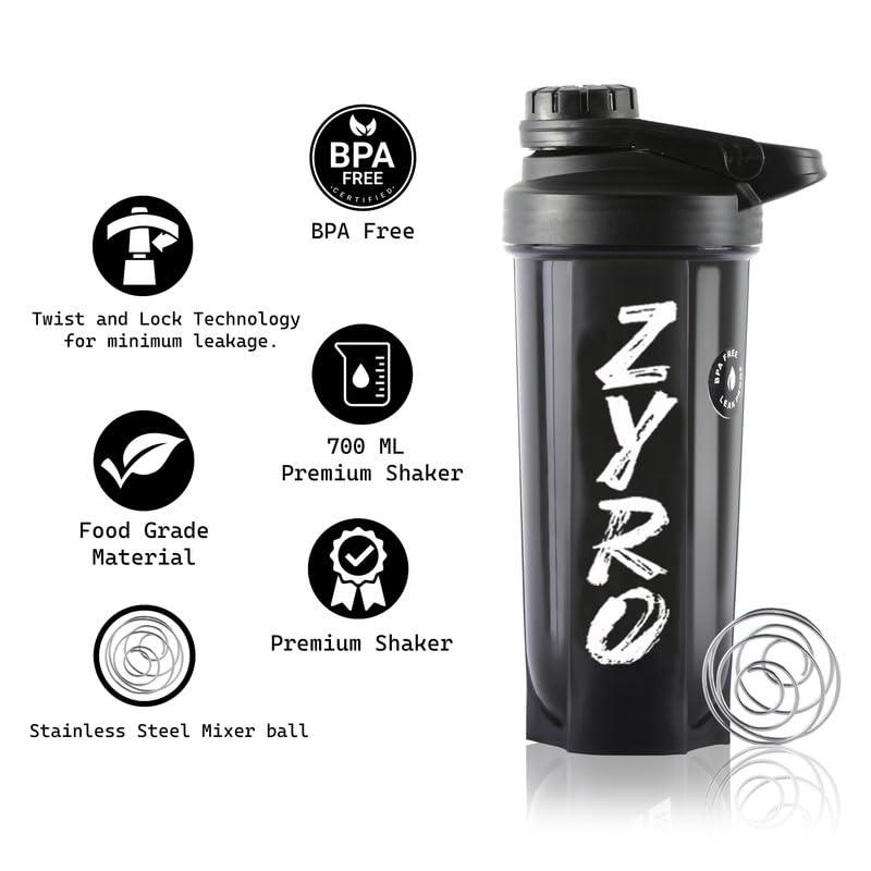 Zyro Zyro Shakers for Protein Shake Protein Shaker Bottle Gym bottles for men workout gym sipper bottles gym protein shaker bottle- Multicolor 750 ml shaker bottles