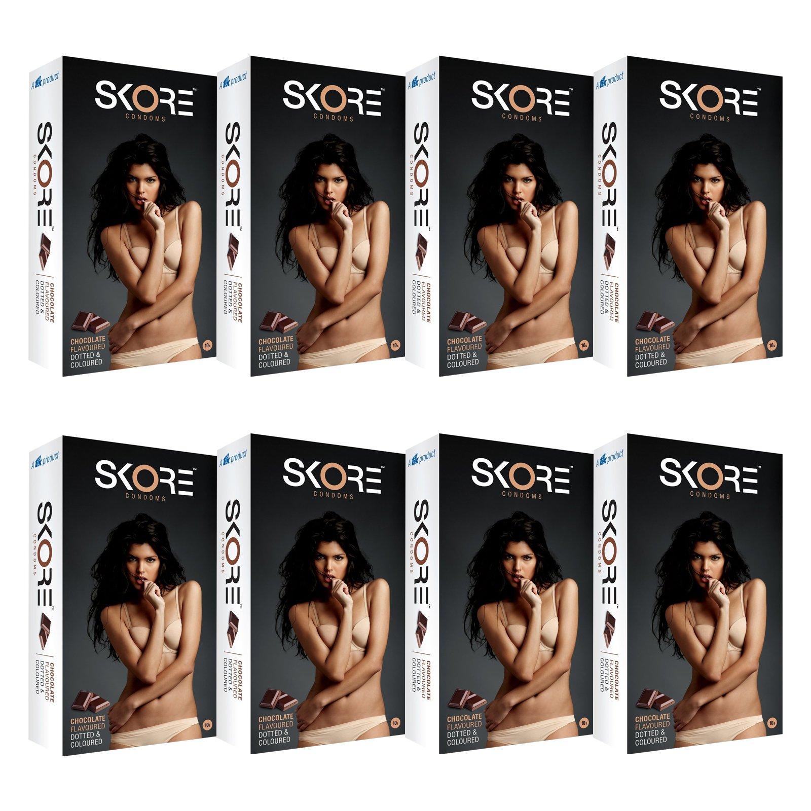 Skore Skore Chocolate Condom (Set of 8, 80S)