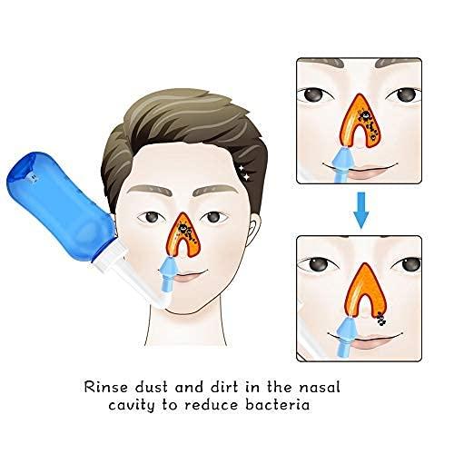 HANNEA HANNEA® Neti Pots for Sinus Rinse Bottle Nose Wash Cleaner Pressure Rinse Nasal Irrigation for Adult & Kid BPA Free 300 ML with 10 Nasal Wash Salt Packets and Sticker