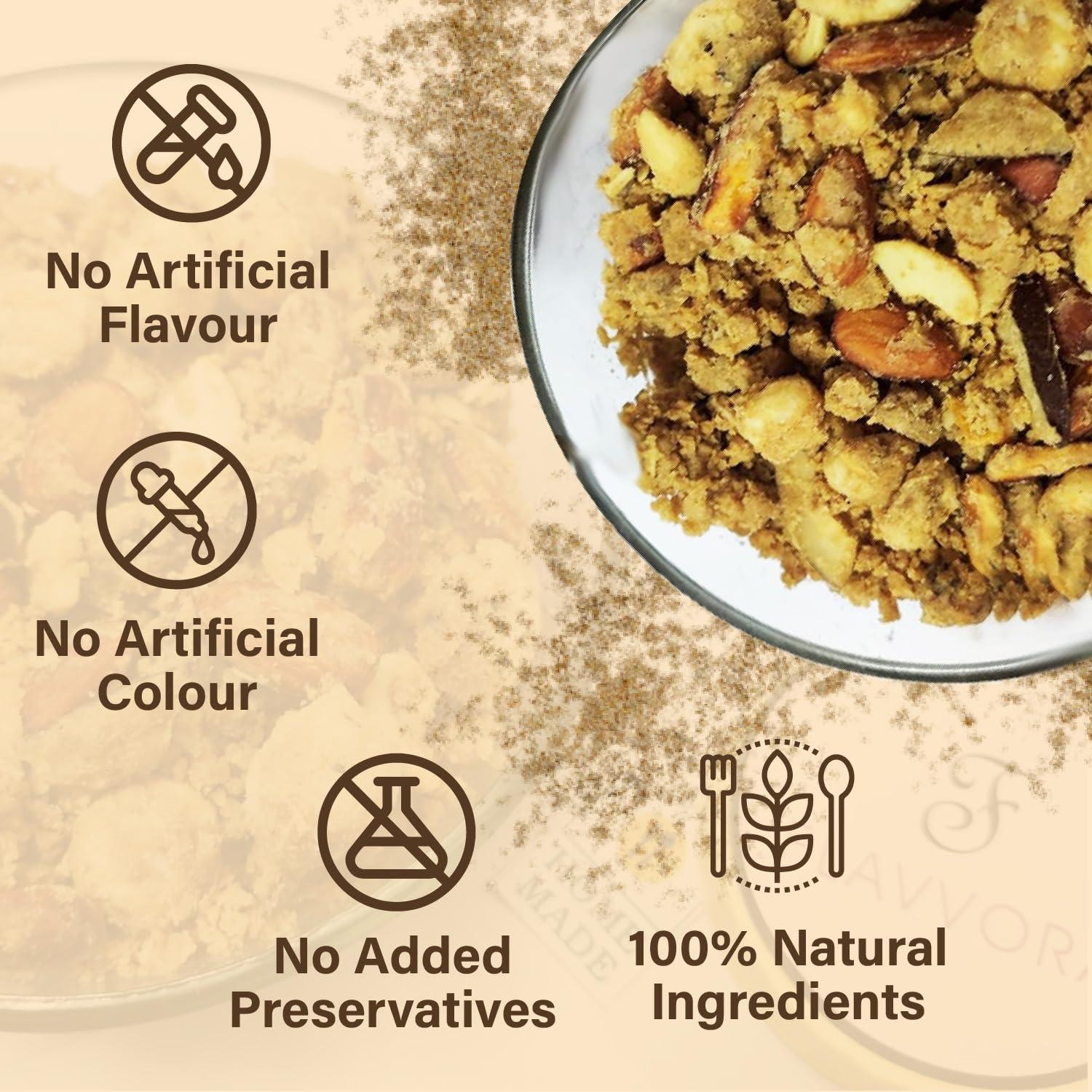 FLAVVORA FLAVVORA Pure Desi Ghee Punjabi Dry Fruit Panjeeri (Sugar Panjeeri 1KG, 1 KG)