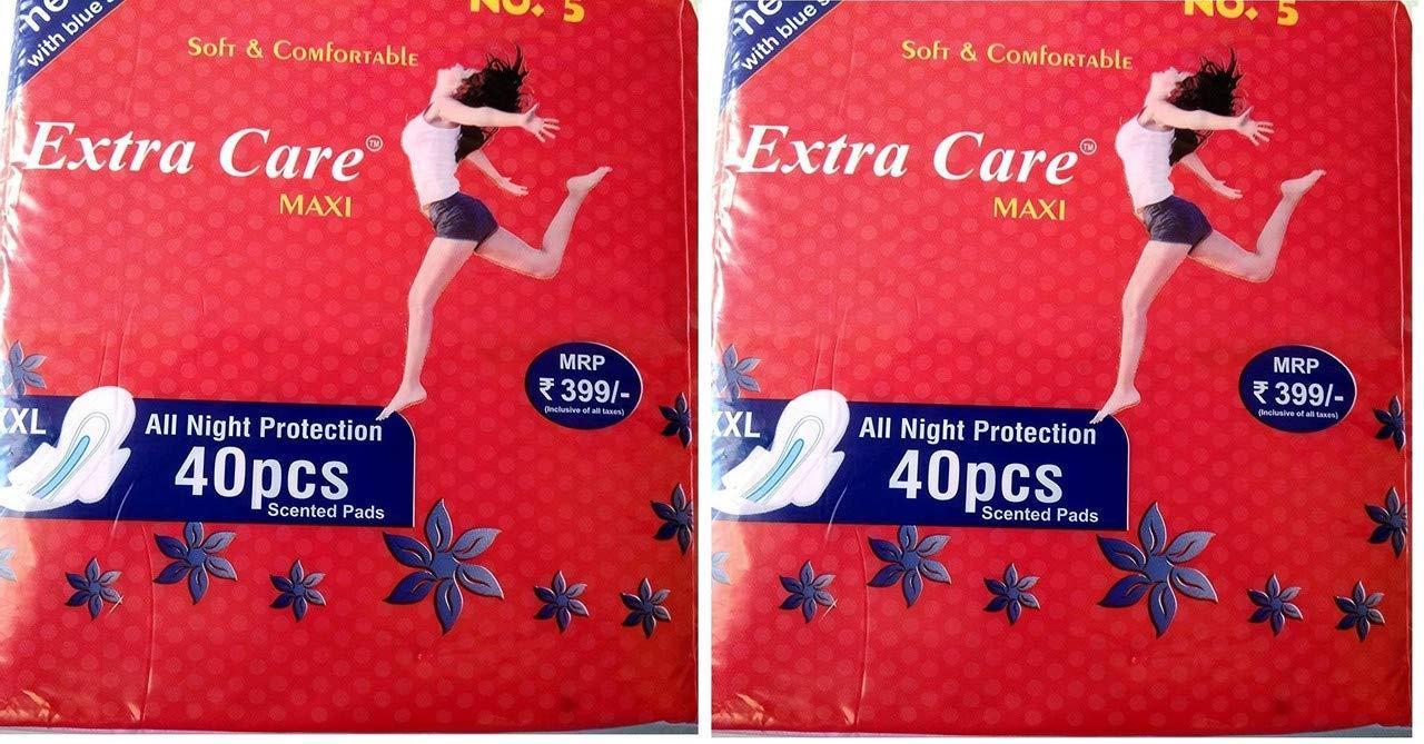 Zuvairiya Zuvairiya Extra Care Maxi Sanitary Pads Day Night protection 320 MM XXL Wings (80 Pads)