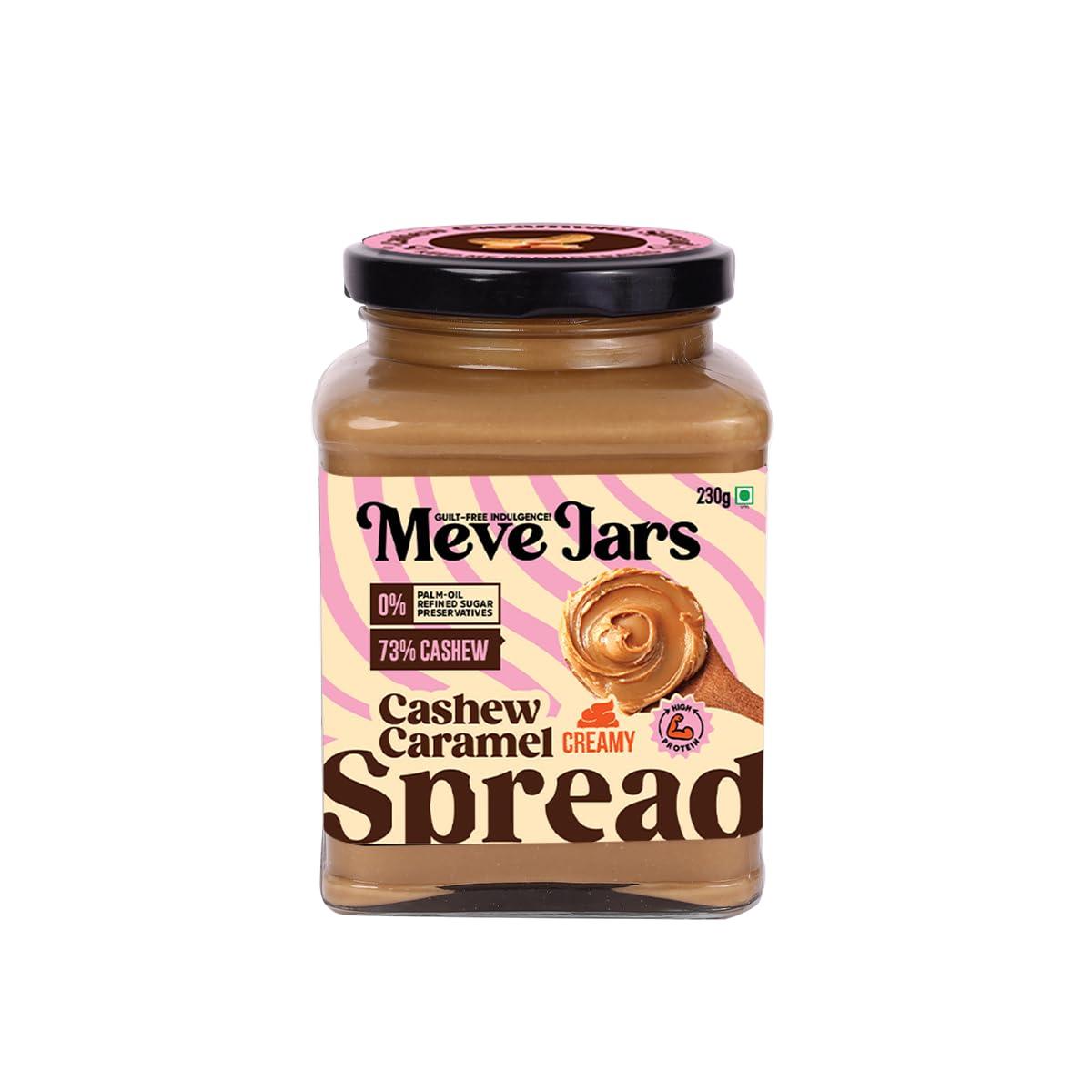 Meve Jars Meve Jars - Cashew Caramel Hazelnut Spread | 230g | No Preservatives | Gluten Free | High in Protein (Creamy)