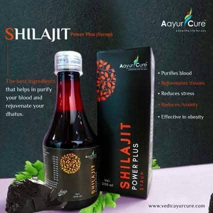 Aayur Cure Shilajit/Shilajeet Power Plus Syrup 200ml -For Endurance and Stamina