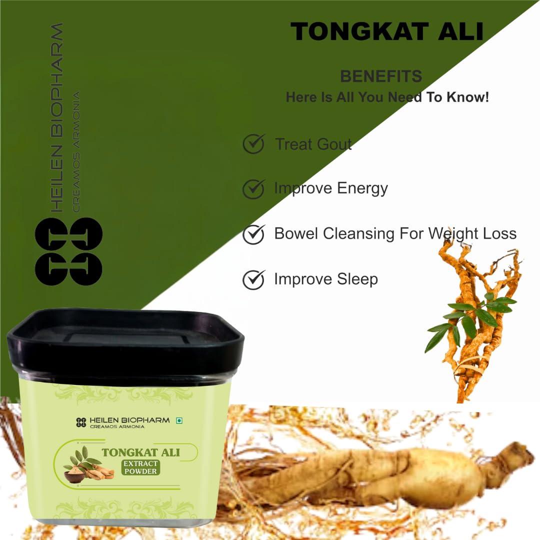 HEILEN BIOPHARM Heilen Biopharm Long Jack Tongkat Ali Root Extract Powder 100:1 TestoPump with 5% Active Eurycomanone For Stamina & Energy Boost - 50 g