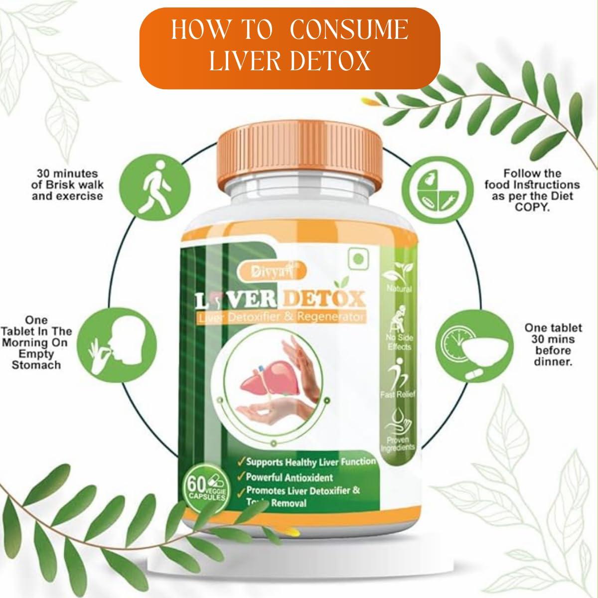 Divya Shree Divya Shree Liver Detox Capsule Helps In Fatty Liver | Helps in Better Liver Health | Promote Natural Liver Detoxification (60 Capsule)