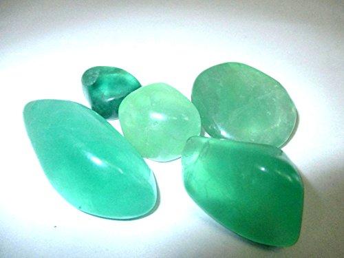 Jet International Crystal Jet Green Flourite Tumbled Stone Approx 0.75 To 1" inch Free 40 Page Booklet on Jet International Crystal Therapy. 100 grams Attractive Genuine A Grade
