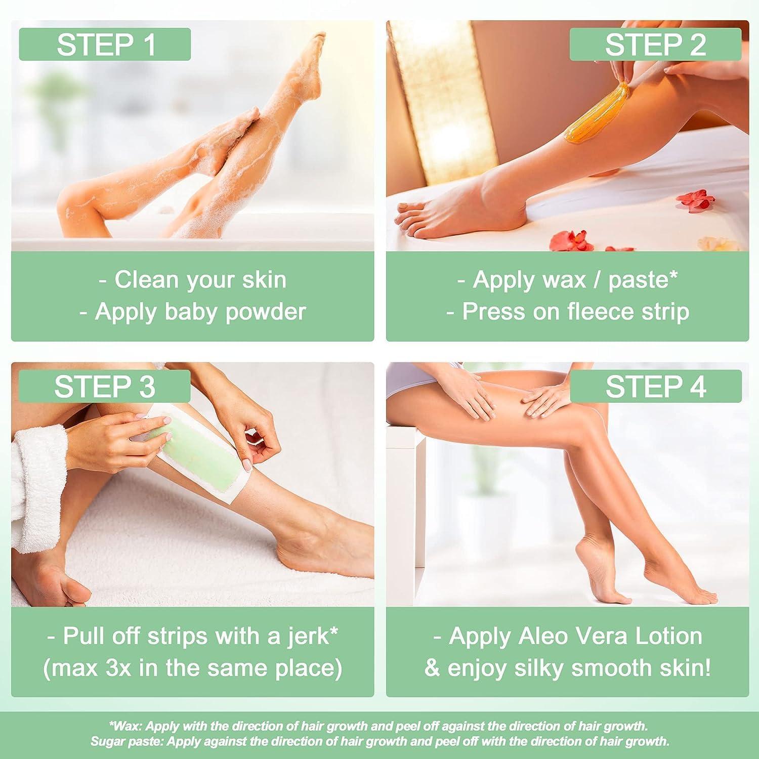 Generic Plain Waxing Strips - Without Wax For Leg-Women - Beige, 210 Gram pack of 112 strip