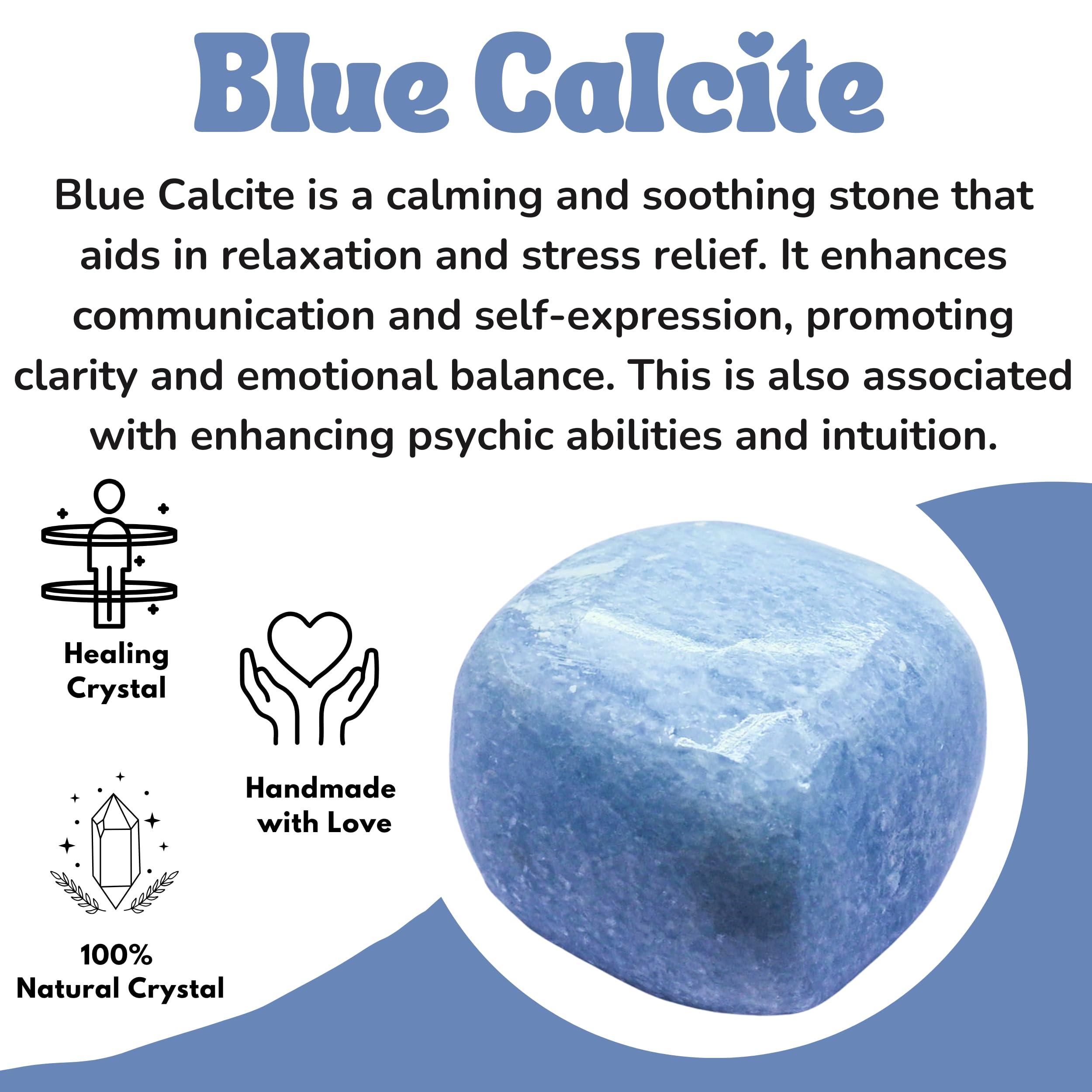 Crystal Heaven Crystal Heaven Certified Blue Calcite Healing Tumbled Stone,Natural Polished Crystals For Diy Crafts,Manifestation,Meditation,Pooja Feng Shui And Reiki Healing(30 Grams)