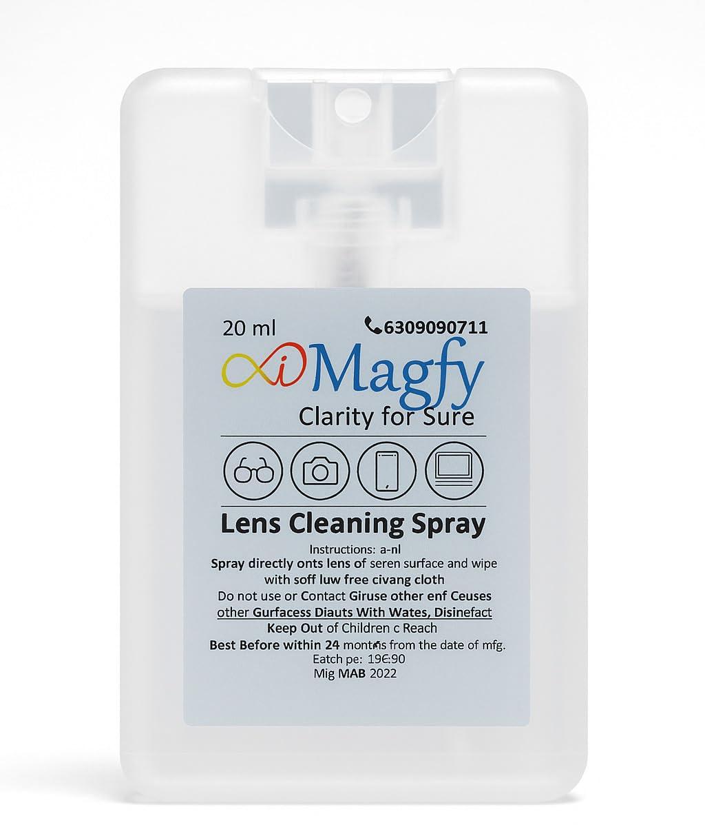 iMagfy iMagfy Pocket Lens Cleaner Spray Kit Eyeglass| India Made | Safe for All Lenses,Camera, Mobile, Laptop and Displays/Screens | 20ml of 3 pack with Fabric soft Cloth with Free ScrewDriver