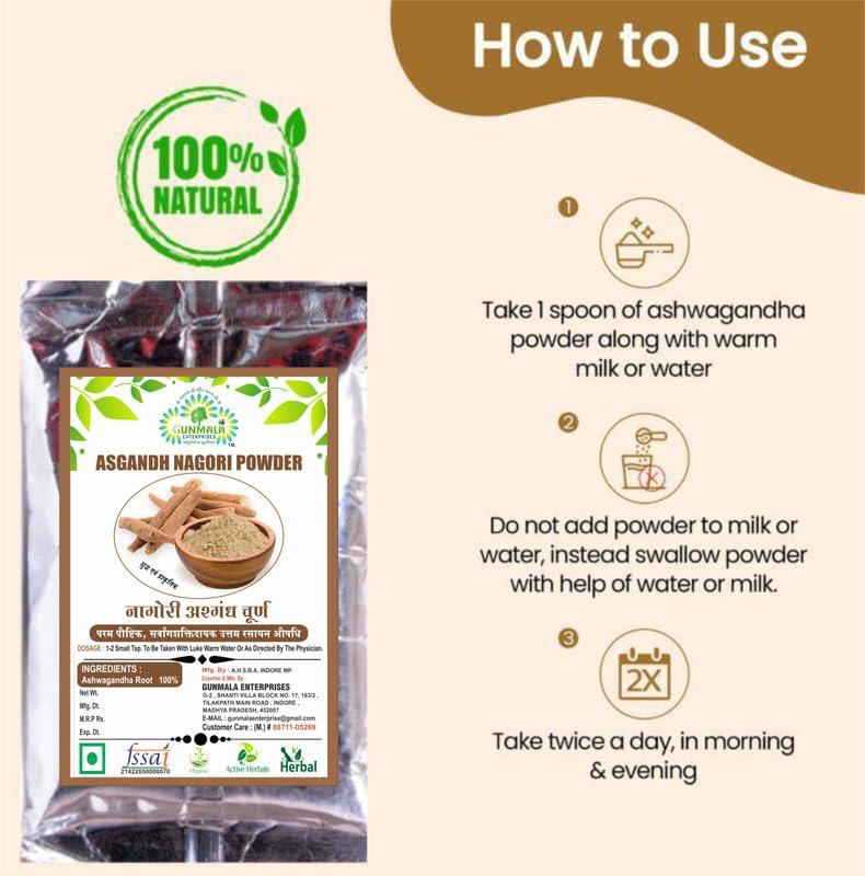 GUNMALA ENTERPRISES Asgandh Nagori Powder - 200g Pack Of 1