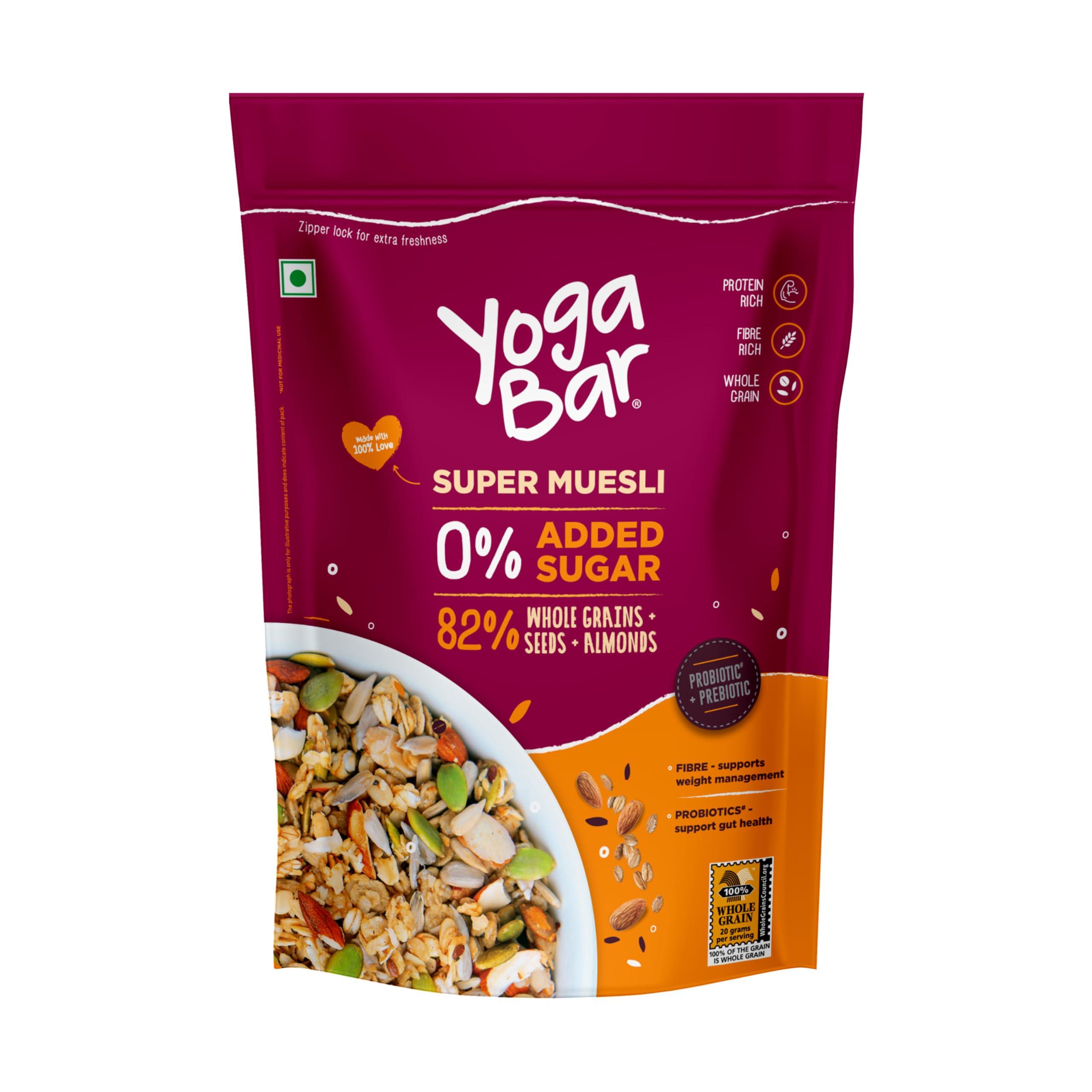 Yogabar Yogabar Wholegrain Breakfast Muesli | Dark Chocolate Cranberry | No Added Sugar with Almonds Whole Grains and Seeds | 400g Each