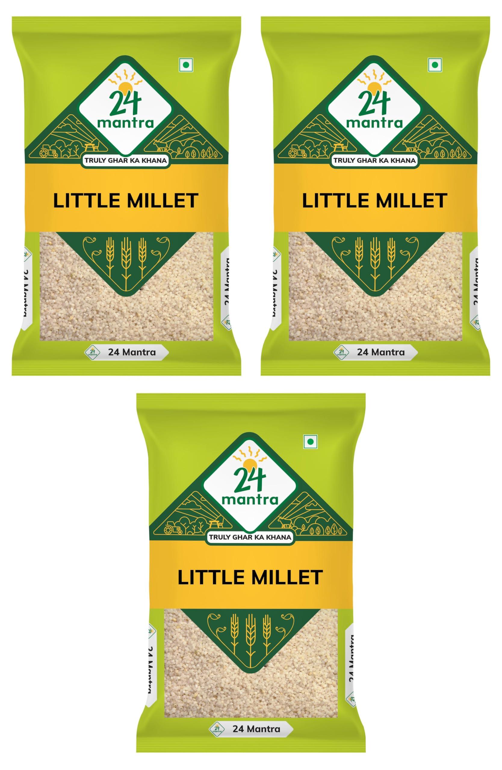 24 Mantra Organic 24 Mantra Little Millet - 500gms | Pack of 3 | 100% Organic | Chemical Free & Pesticides Free | Gluten-Free
