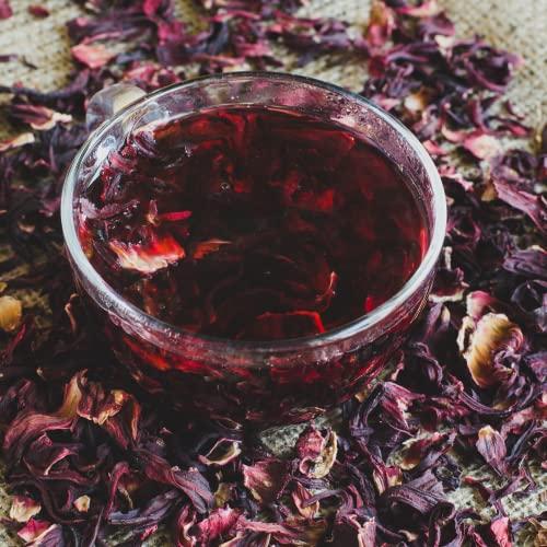 ZYANNA Zyanna Hibiscus Tea - Natural Dried Hibiscus Flower (50Cups) - Pure Floral Herbal Loose Tea, Caffeine Free,And Rich In Antioxidants And Boosts Immunity - (Hibiscus, 100gm)
