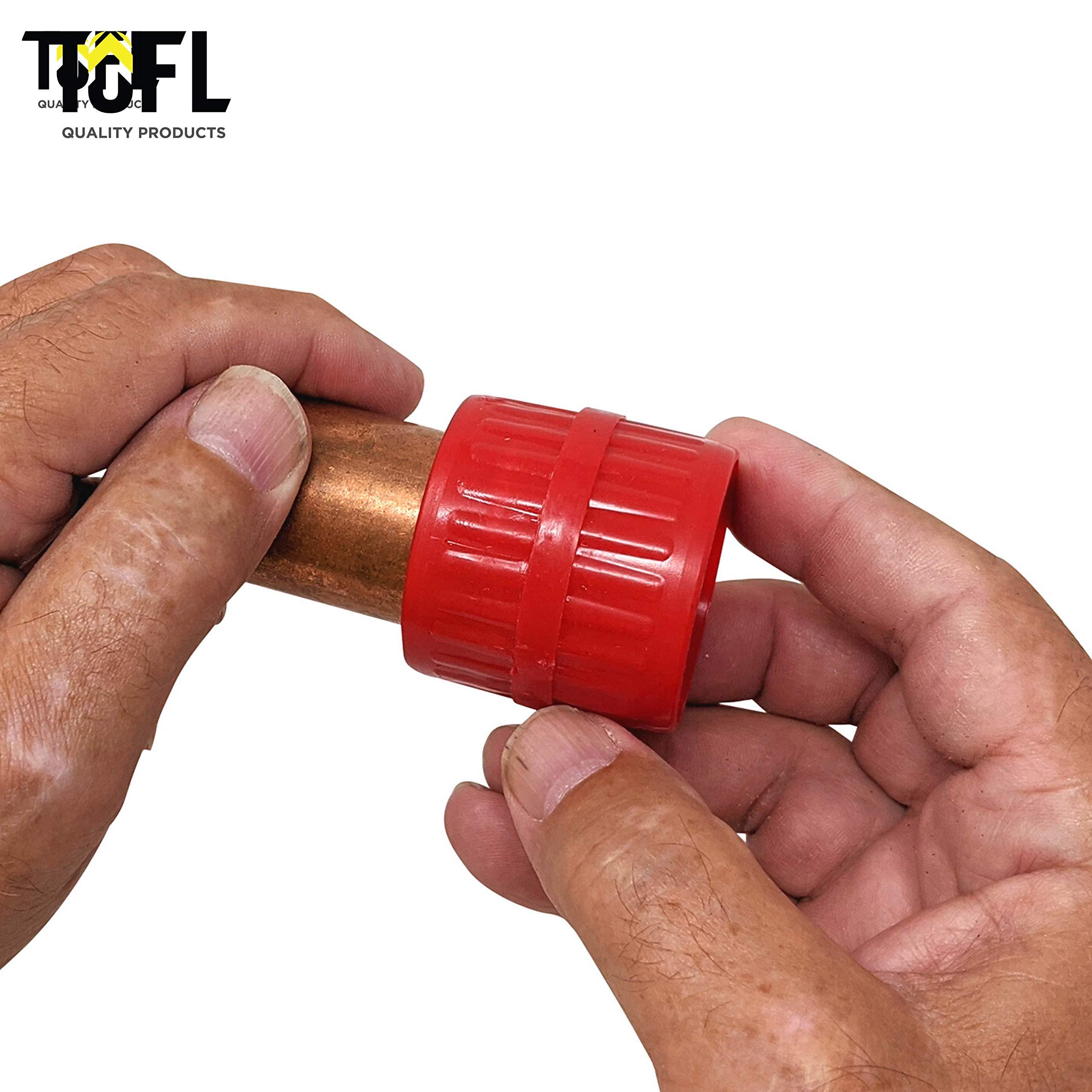 TOFL Copper Pipe Cleaner and Reamer Value Set - Tested and Proven by Plumbers To Prepare Pipes To Solder-4 in 1 Pipe Cleaner and Pipe Reamer, Plummers Use to Do The Job, Purchase Together To save You Money