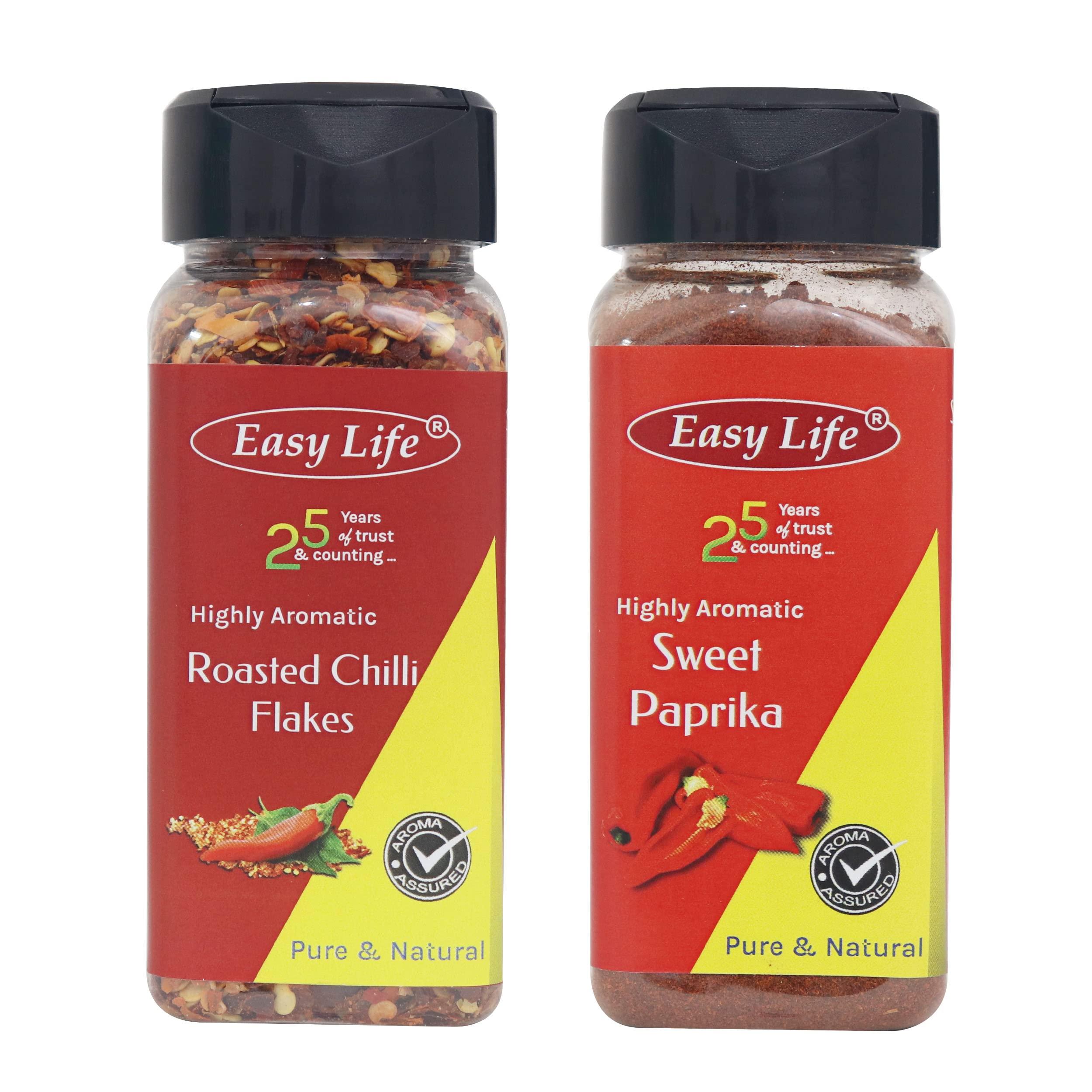 Easy Life Easy Life Combo of Chilli Flakes 65g and Sweet Paprika 70g
