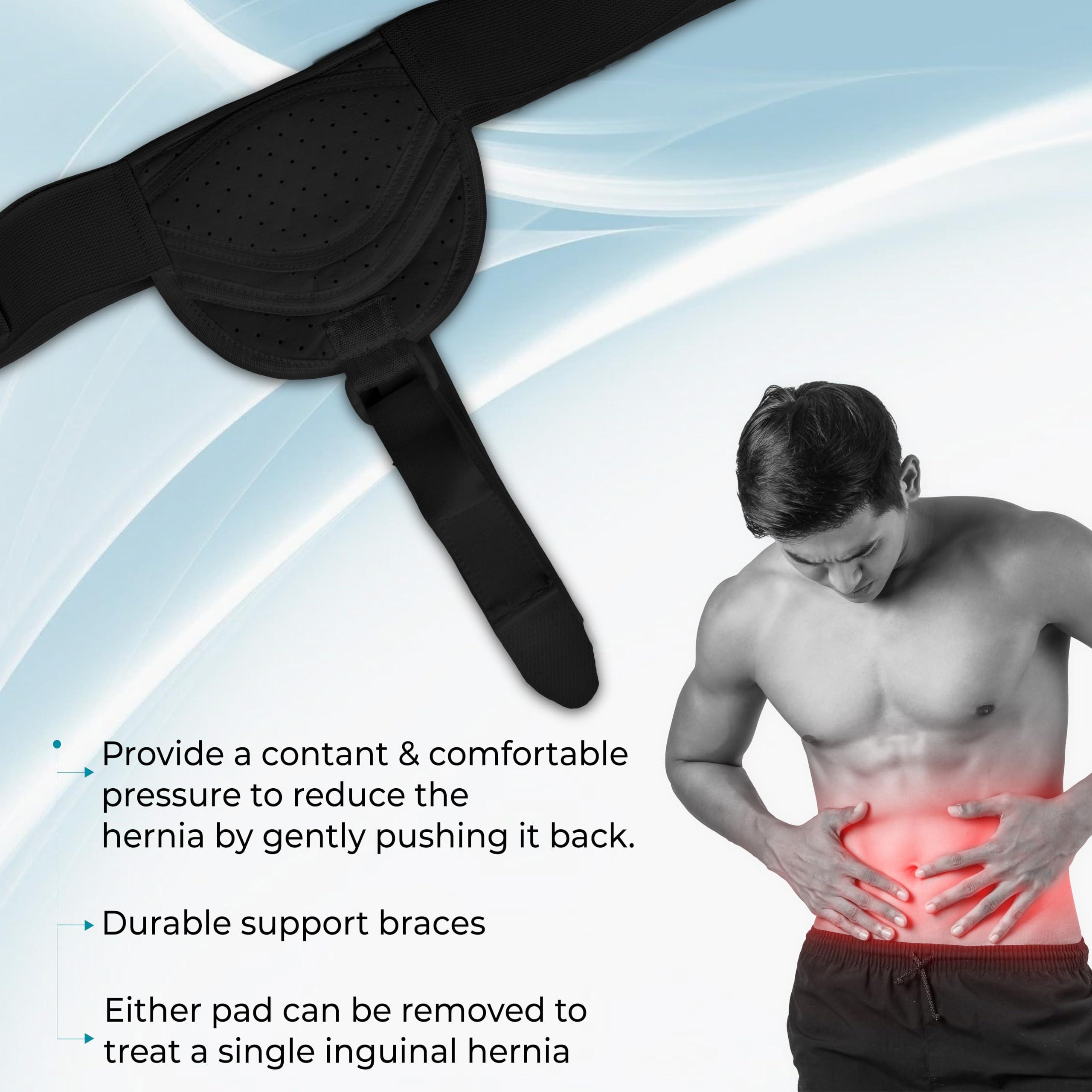 Wonder Care WC Hernia belt for men inguinal hernia support belt Pain Relief With Removable Compression Pads Groin hernia truss Flexible Adjustable Groin Straps Left or Right inguinal Hernia Truss Brace-S/M