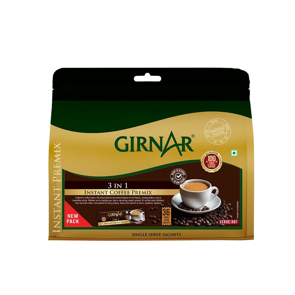 Girnar Girnar Instant Premix 3 In 1 Coffee (36 Sachets), 504 Gram