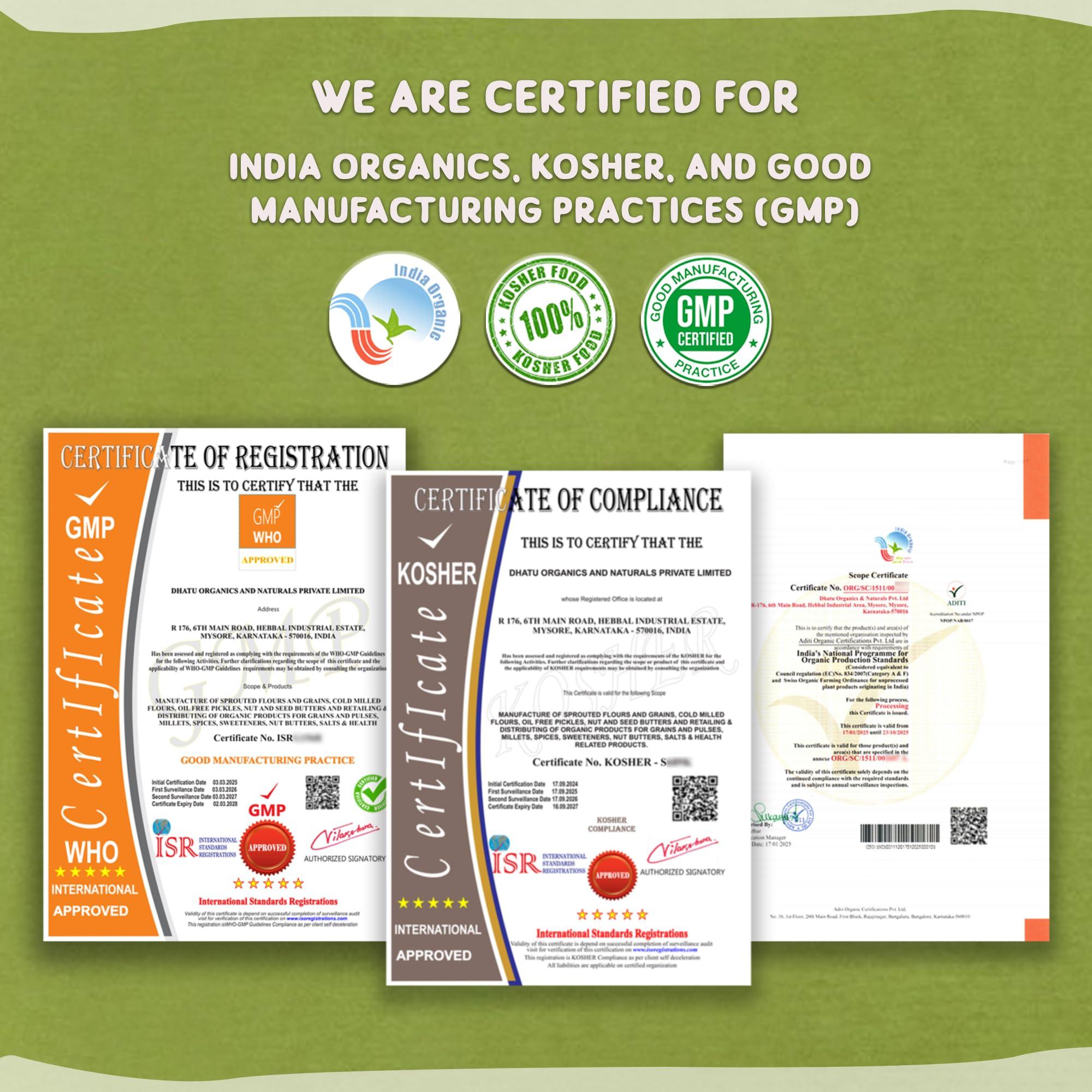 Dhatu Dhatu Organics & Naturals Sprouted Brown Chickpea Flour, 500 g