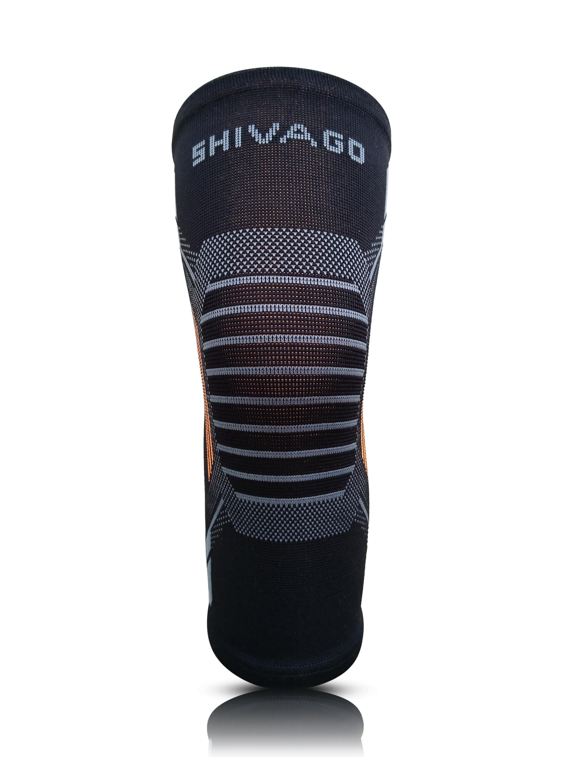 SHIVAGO Shivago 3D Seamless Compression Knee Cap for Men, Women, Gym. Sports | Pain Relief Knee Support | Knee Sleeve Leg Braces | Knee Socks (SVGVCT0032, L)
