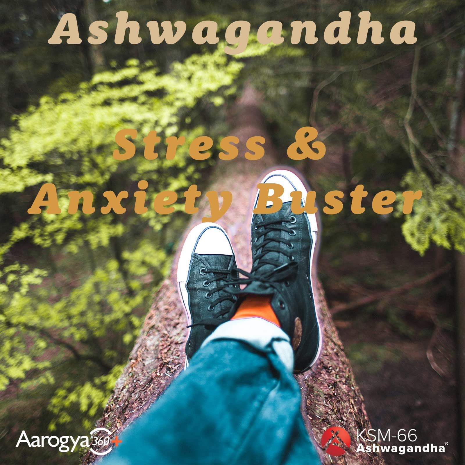 AAROGYA360 Aarogya360 Award winning KSM-66 Ashwagandha + BioPerine, 600 mg, 60 Veg Capsules,5% Withanolides, Stress relief, Strength Stamina, Thyroid Support - Vegan