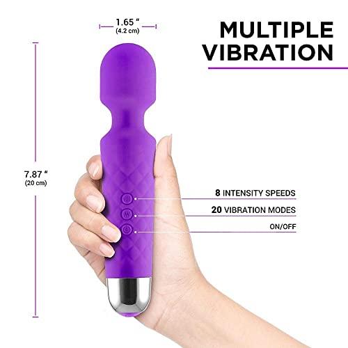 FEGSY FEGSY Full Body Massager for Women & Men, Rechargeable Wireless Massager Machine for Pain Relief, Handheld Massager with Medical Grade Silicone, 8 Speeds, 20 Modes - Black