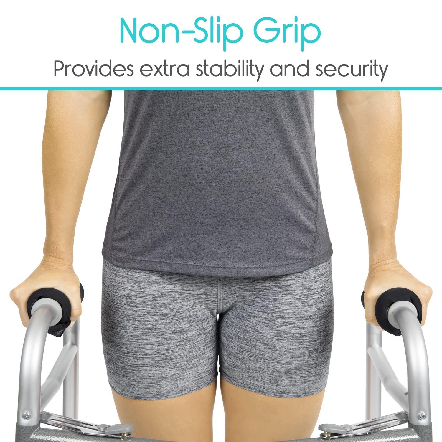 VIVE Walker Padded Hand Grip Covers by Vive - Soft Cushion Padding Medical Accessories for Folding Rolling Walker, Rollator Handle, Senior, Elderly Grippers - Crutch Handle Pads - Mobility.