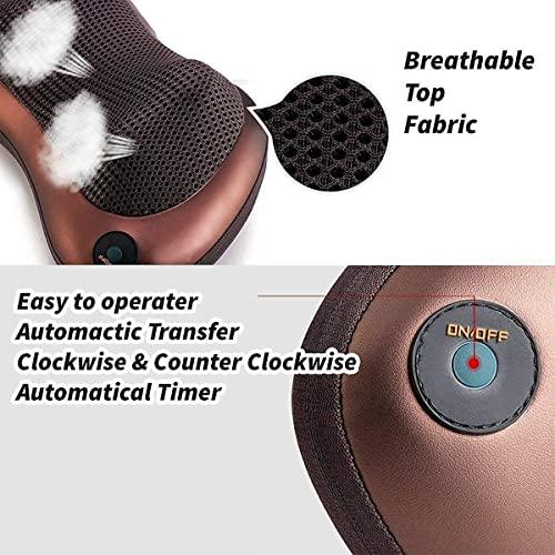 Generic Eazy Sales Electronic Neck Cushion Full Body Massager Pillow with Heat for pain relief Massage Machine for Neck Back Shoulder Pillow Massager - Swiss Relaxation therapy (Brown)