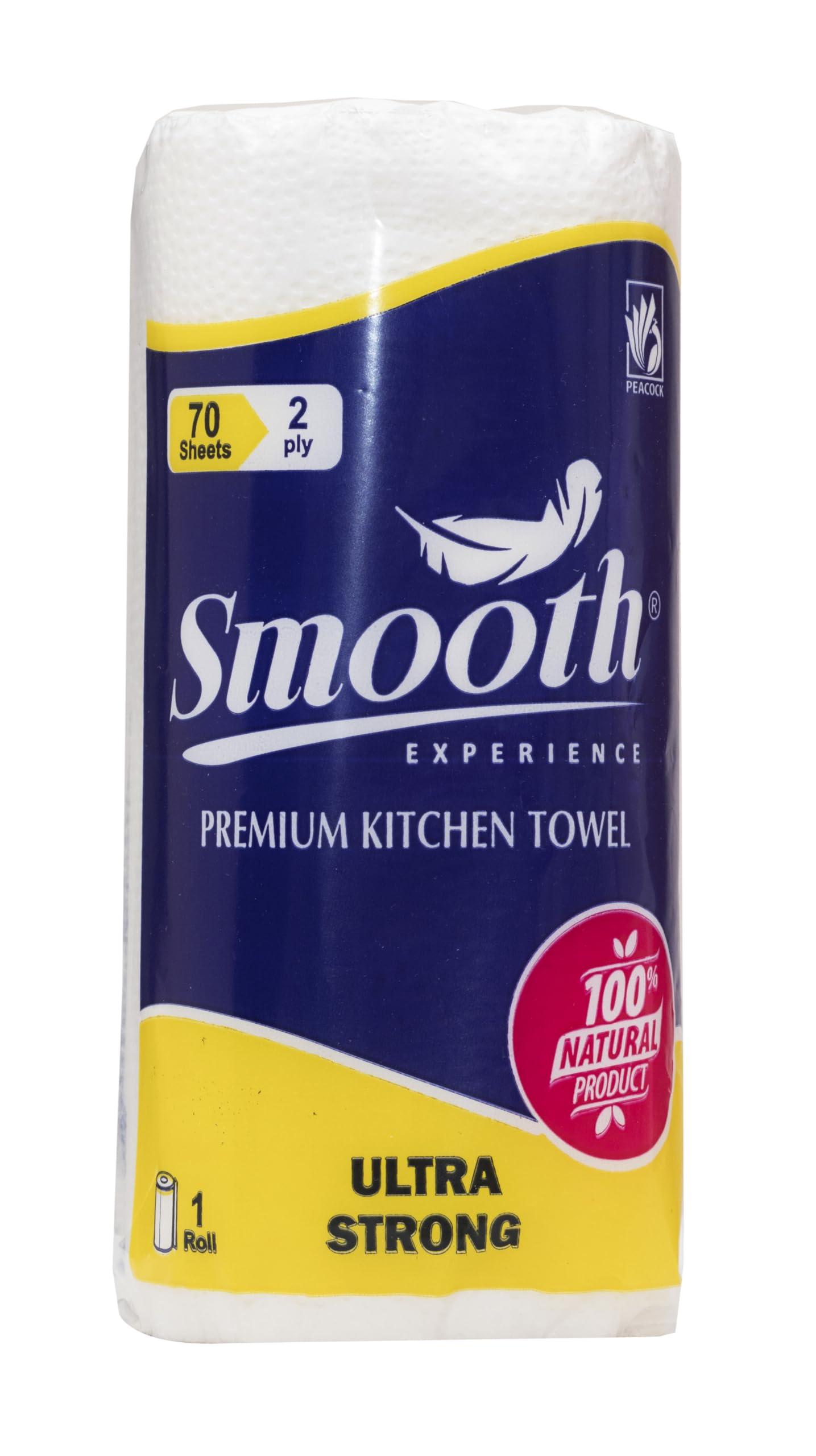 Smooth Smooth 2 Ply Premium Kitchen Towel Single Pack 70 Sheets (Pack of 6)