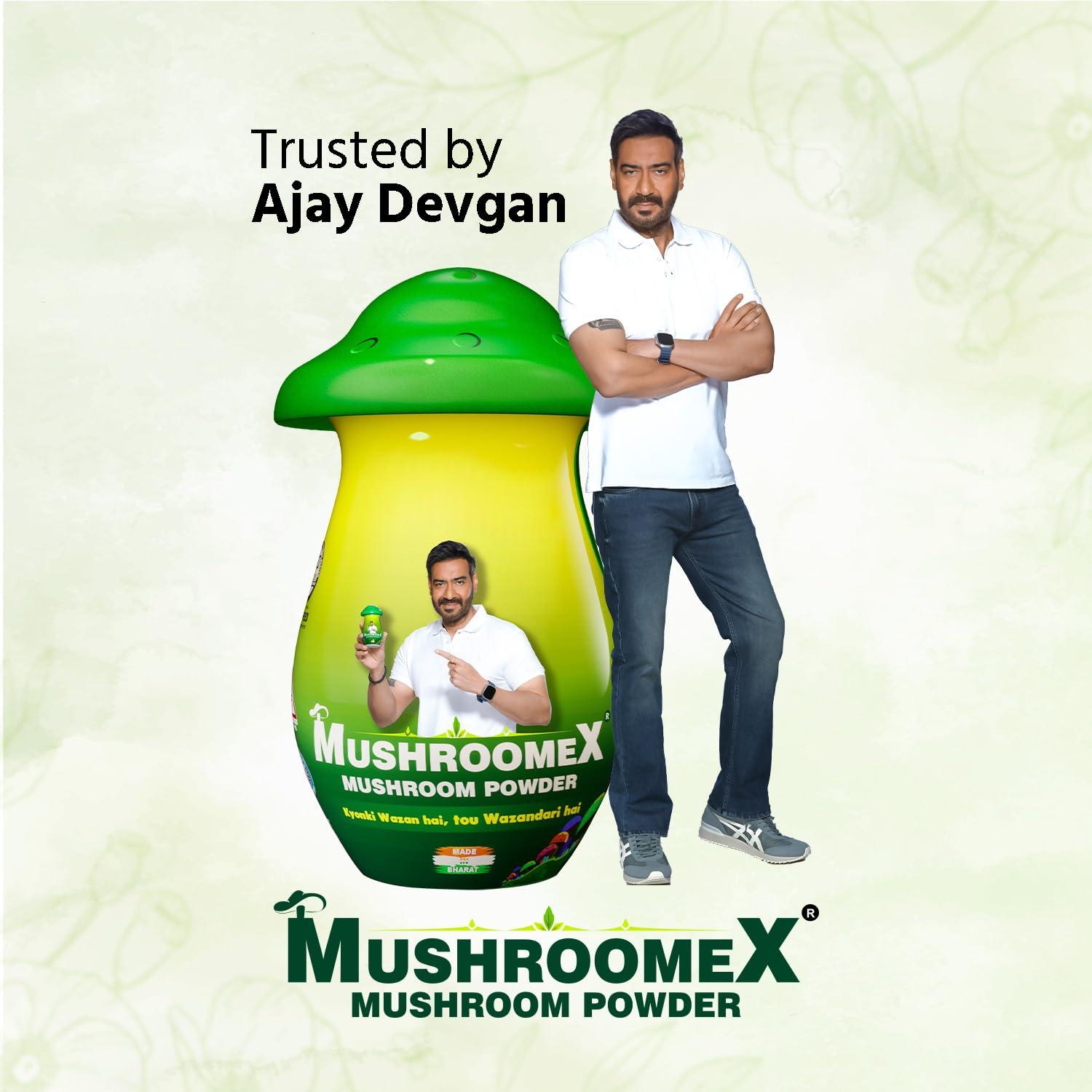 mushroomex Mushroomex 100 Gram Mushroom Powder Ayurvedic Weight Gainer for Men Women and Adults with Natural Ingredients to Improve Stamina, Appetite and Overall Wellness (Pack of 1)
