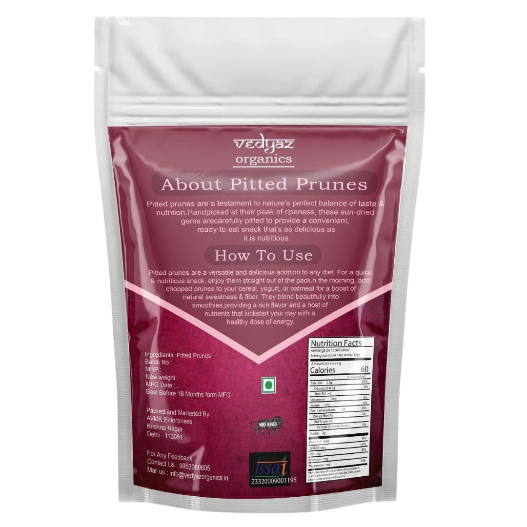 Vedyaz Organics Vedyaz Organics Dried Pitted Prunes - 1Kg