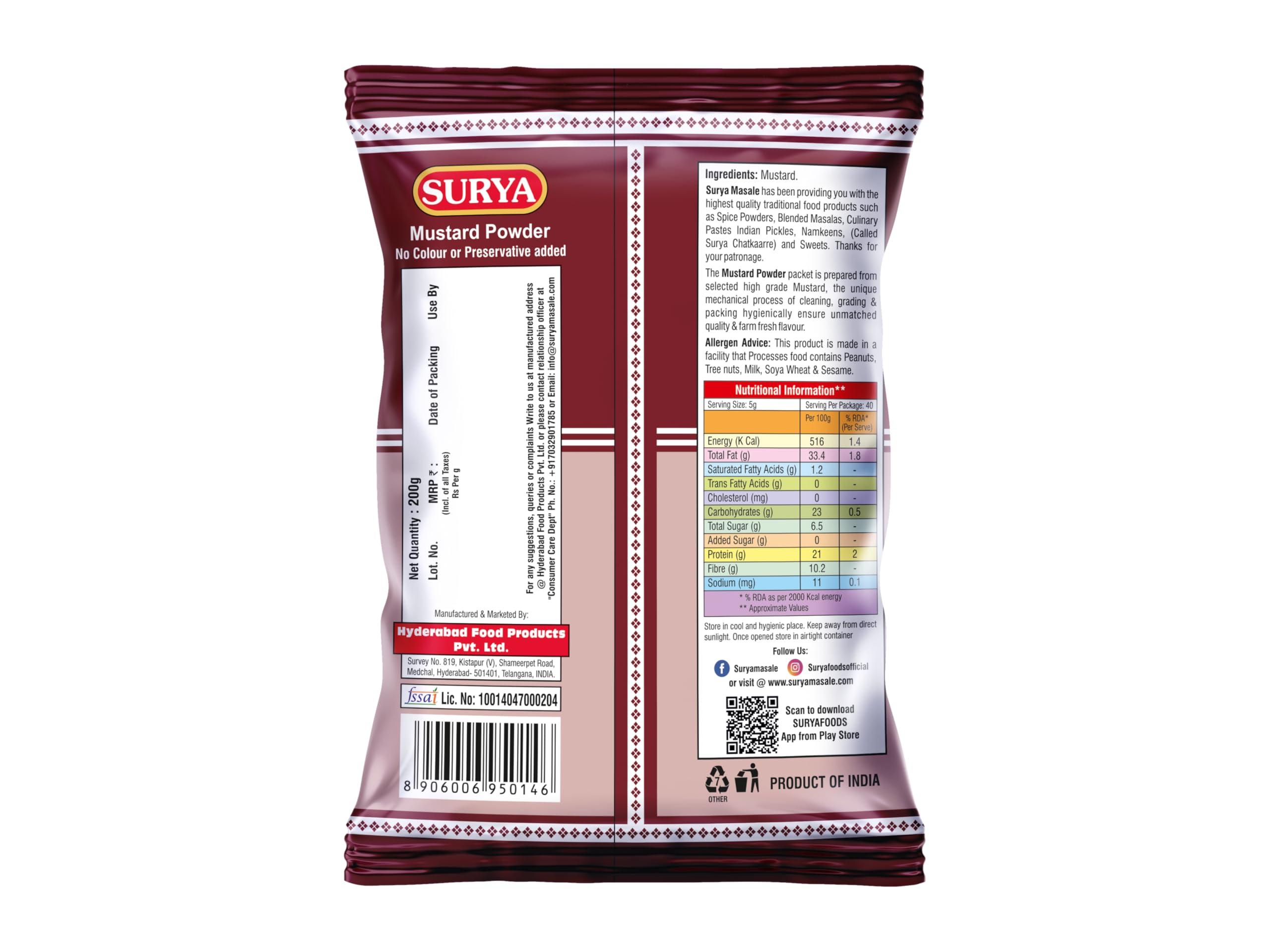 surya Surya Masale combos - Fenugreek powder 100g + Rai powder 200g + Pickle Mirchi powder 200g + Pickle mirchi powder 200g ((Pack of 4))