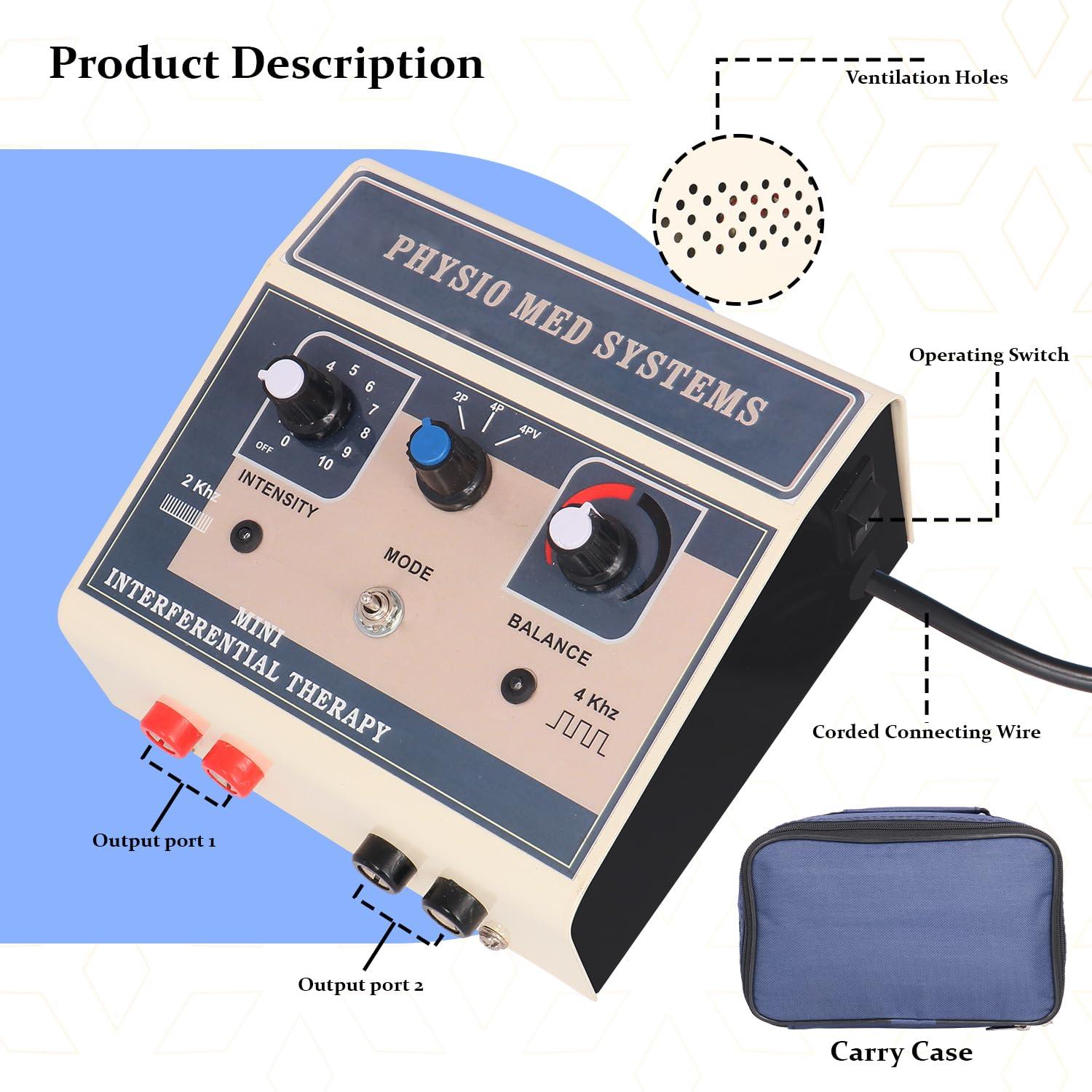 PHYSIOTRACK Physiotrack IFT Machine Mini IFT Advance Machine Interferential Therapy Unit with One Year Warranty