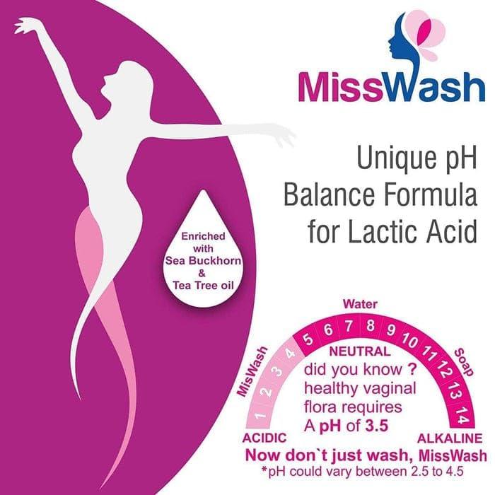 NECTAR BIOPHARMA PVT LTD. MISS WASH INTIMATE HYGIENE CLEANSER 200ML (PACK OF 2)