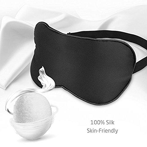 Rayhee Silk Sleep Mask & Blindfold, Soft Eye Mask with Adjustable Head Strap, Deep Rest Eye Masks for Sleeping Night Eyeshade, Eye Cover for Travel, Shift Work & Meditation(Pink Peony)