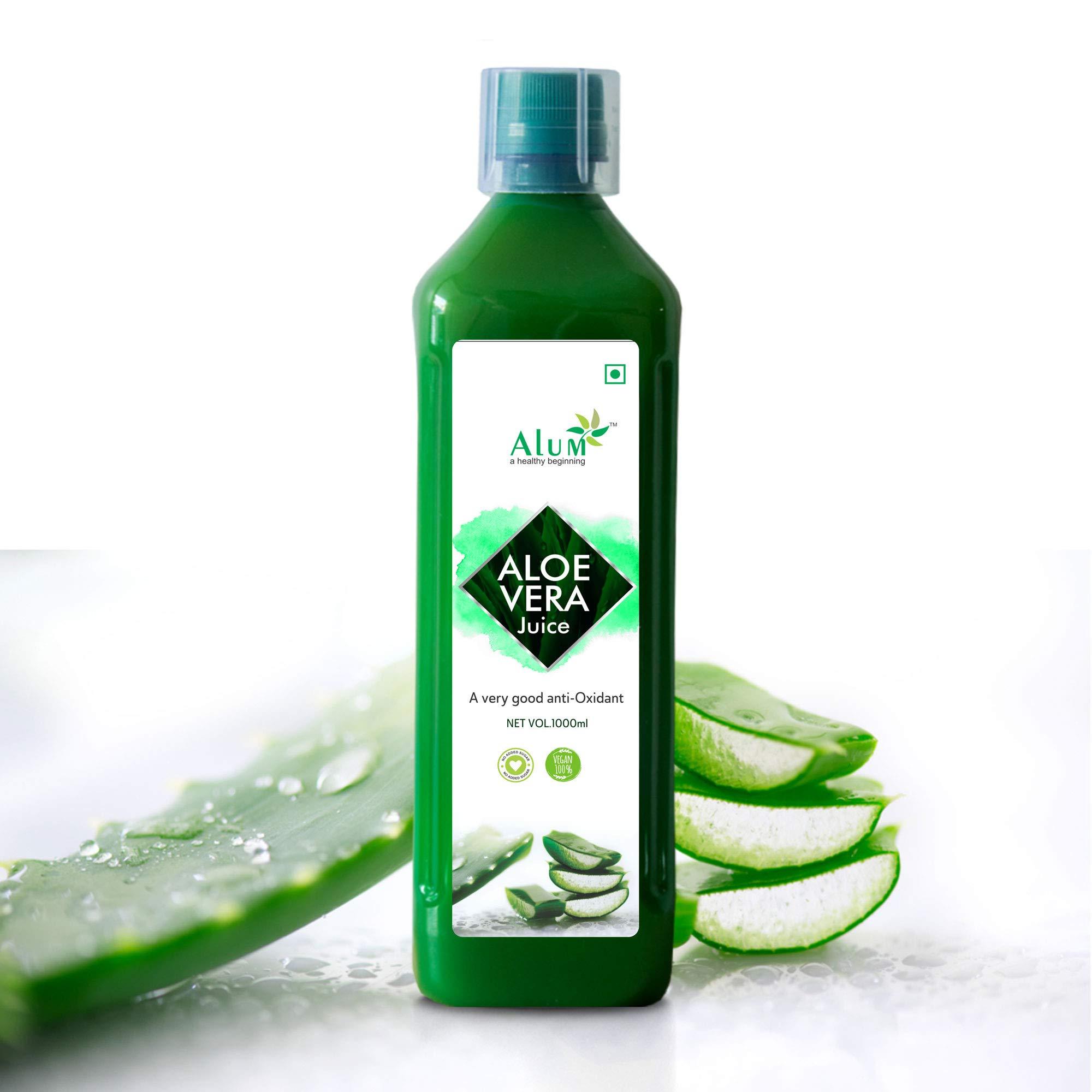 Alum Alum Aloe Vera Juice 1000 ml with Natural fibres