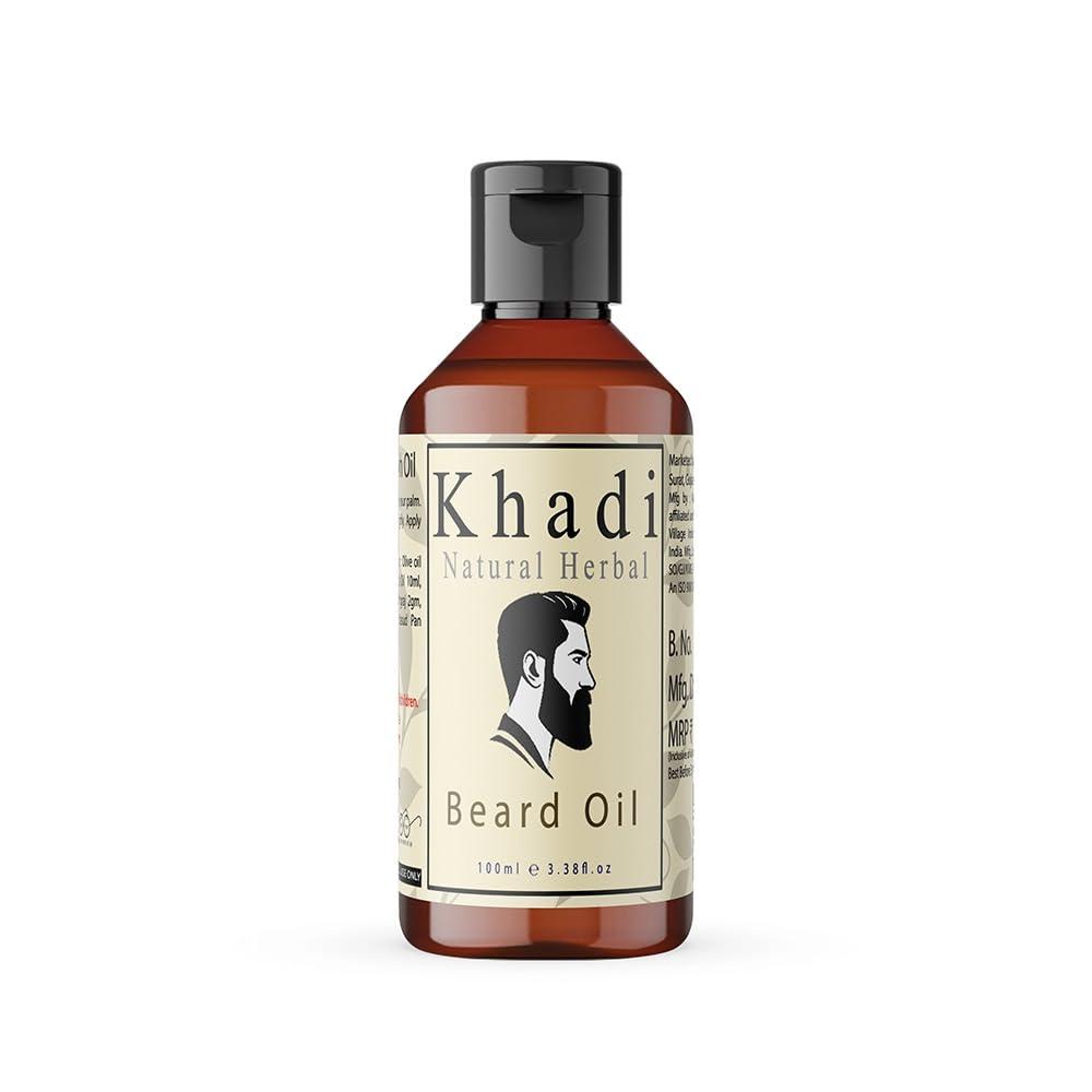 Khadi Natural Herbal Khadi Natural Herbal Beard Oil For Men For Thicker And Longer Beard With Coconut Olive And Jojoba Oil Stimulates Bear Growth (100ml)
