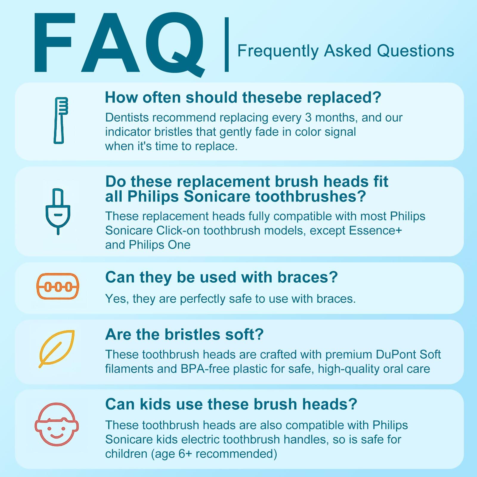 Aoremon Aoremon Replacement Toothbrush Heads for Philips Sonicare Diamondclean HX6062/95 Black, 10 Pack